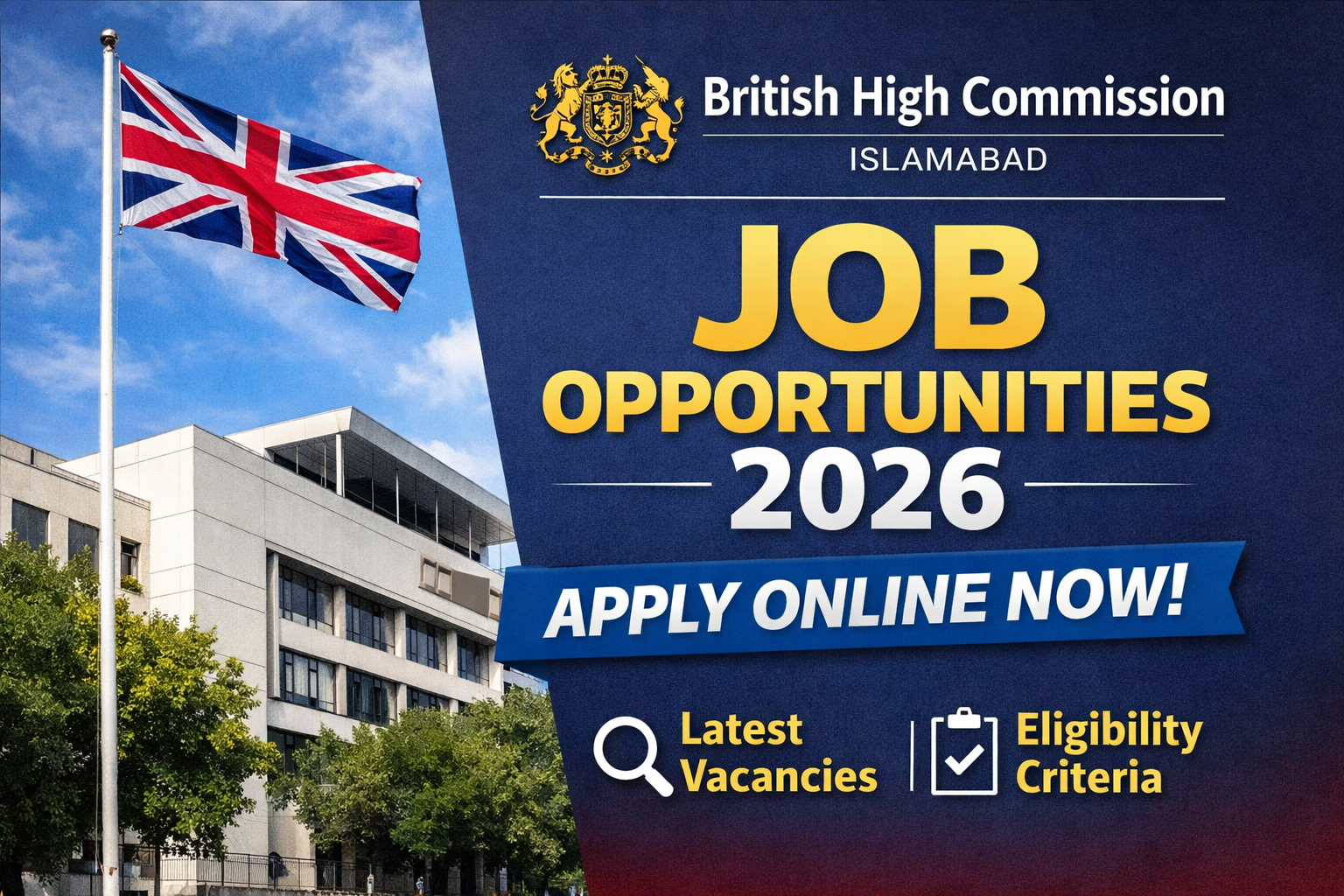 British High Commission Islamabad Jobs 2026 – Apply Online