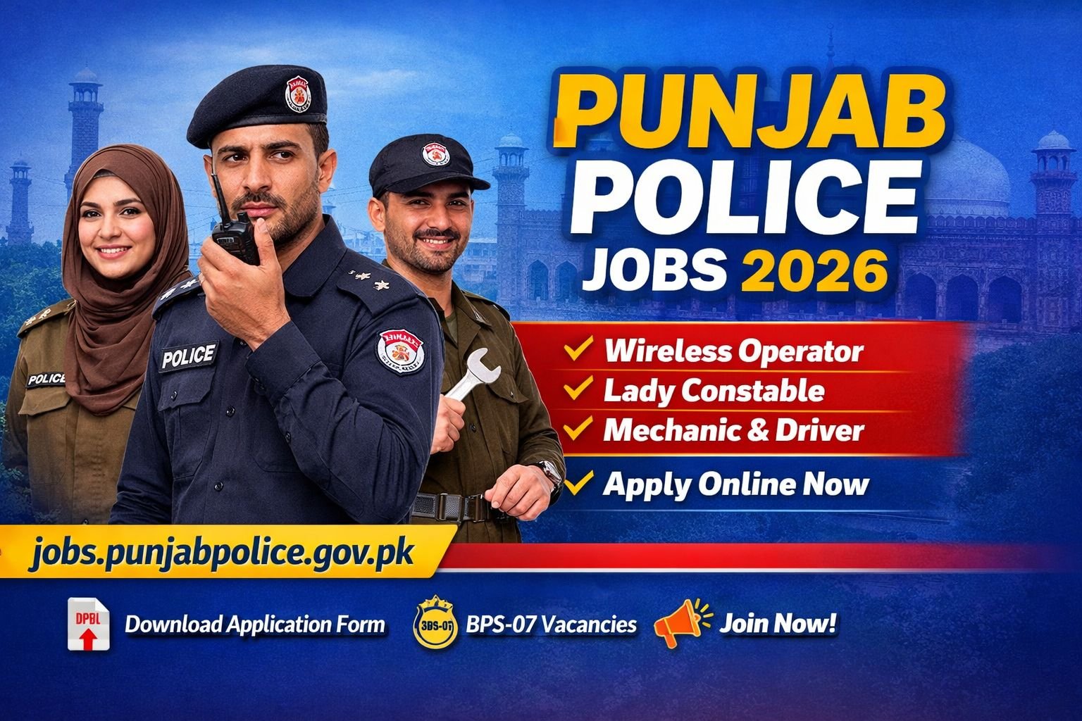 Punjab Police Jobs 2026 Apply Online – jobs.punjabpolice.gov.pk Application Form