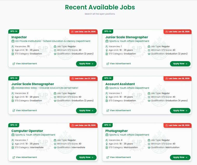 SJP Portal Login Jobs