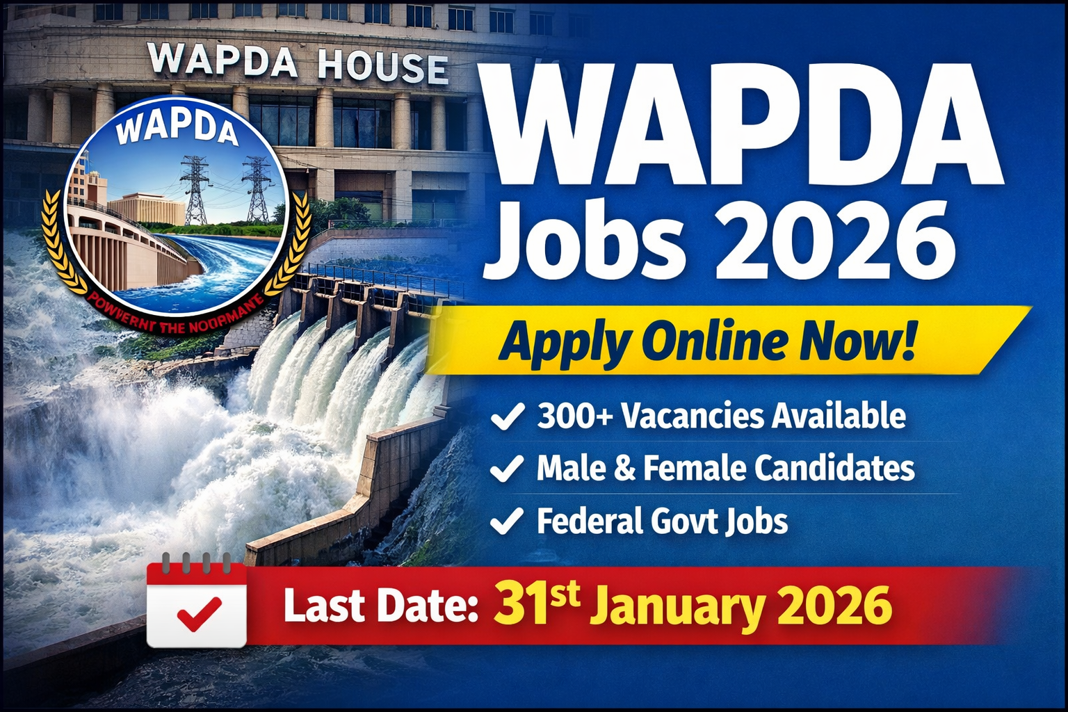 WAPDA Jobs 2026, Advertisement, Online Apply, Last Date