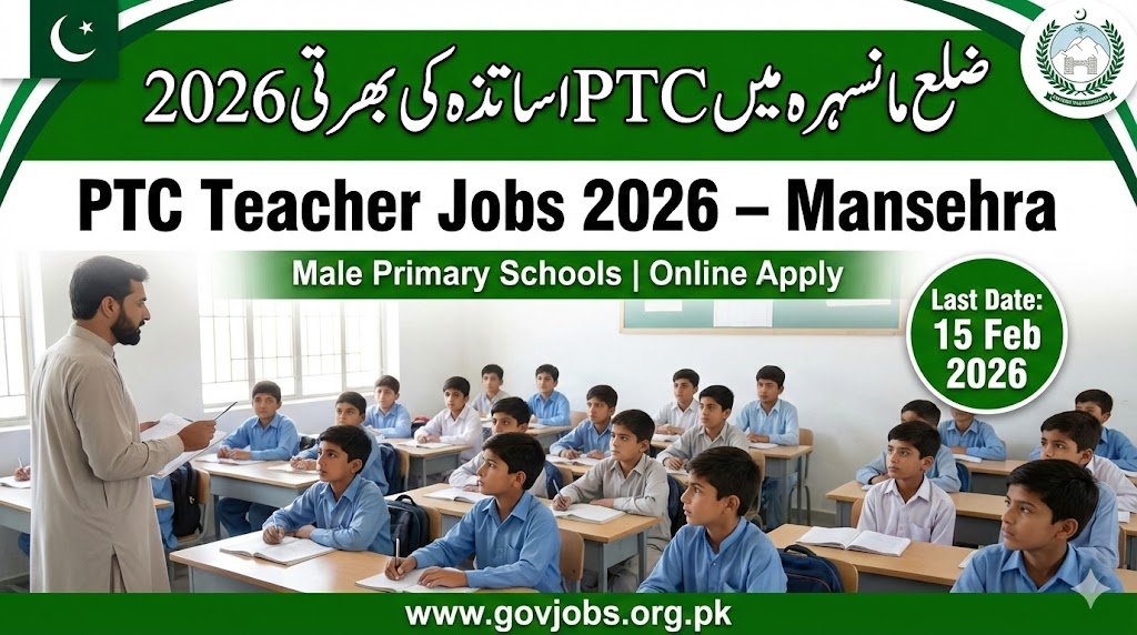 KPESE PTC Teacher Jobs 2026 in District Mansehra (Male)