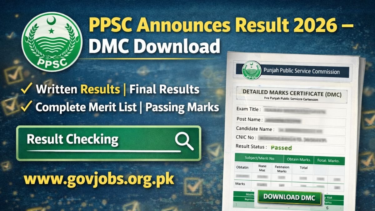 PPSC Announces Result 2026 – DMC Download