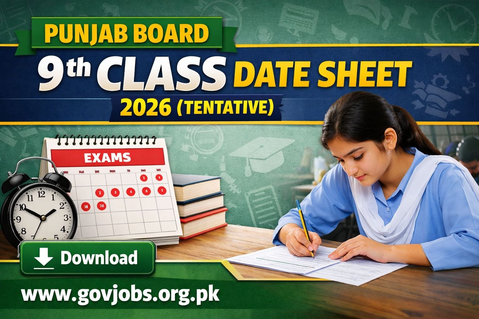 Punjab Board Announces 9th Class Date Sheet 2026
