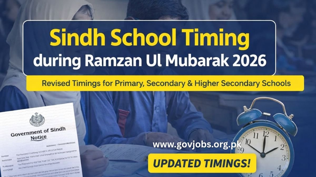 Sindh School Timing During the Holy Month of Ramzan Ul Mubarak 2026