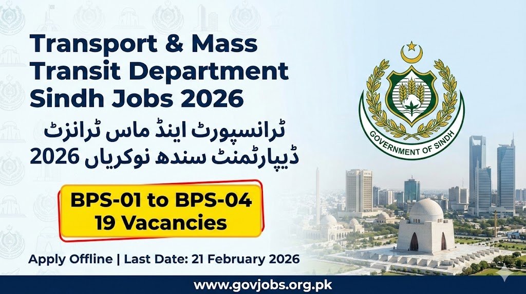 Transport and Mass Transit Department Sindh Jobs 2026 Application Form